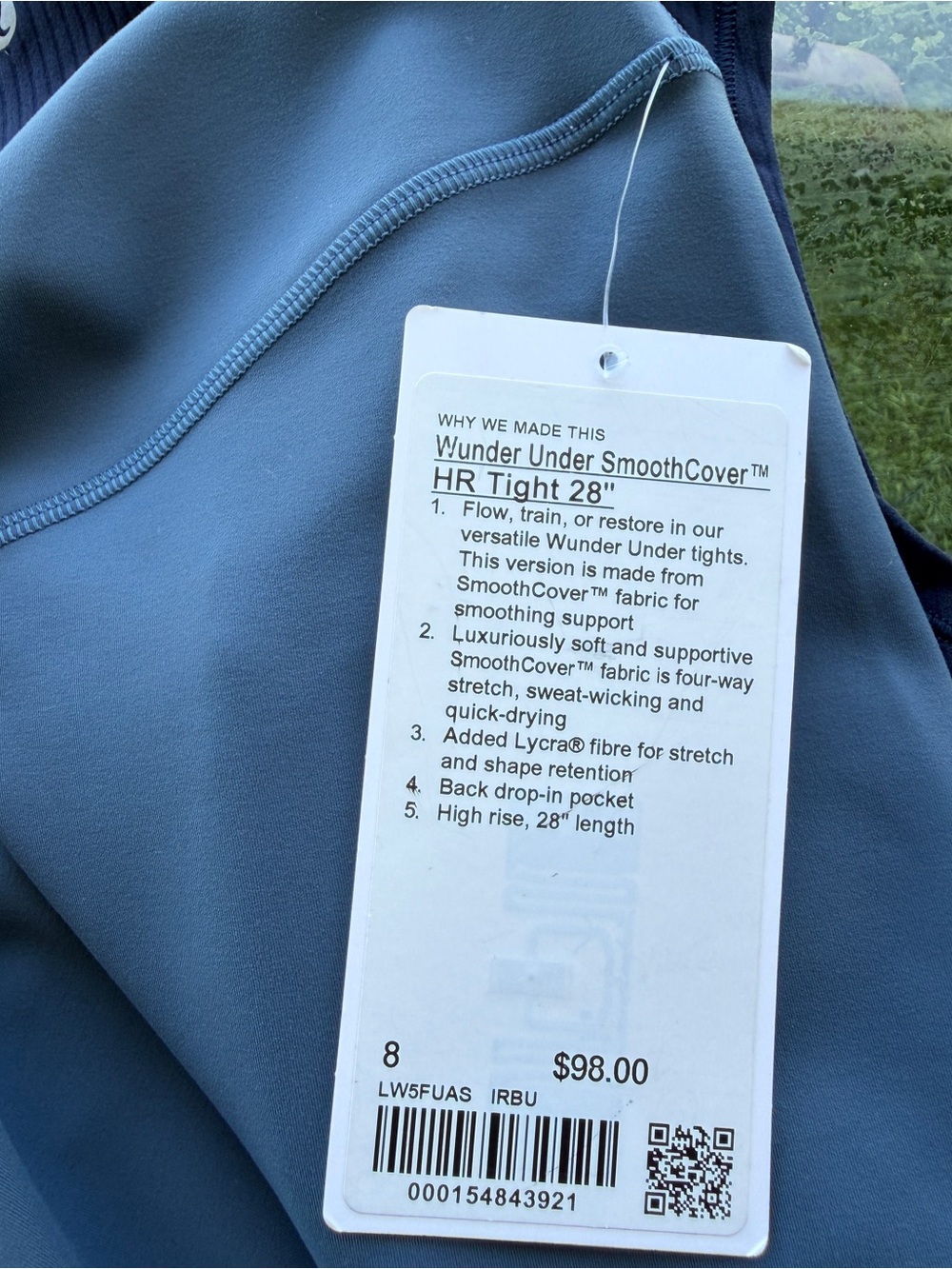 NWT Lululemon wunder under smooth cover HR Leggings in Iron Blue & free tote - Picture 10 of 13